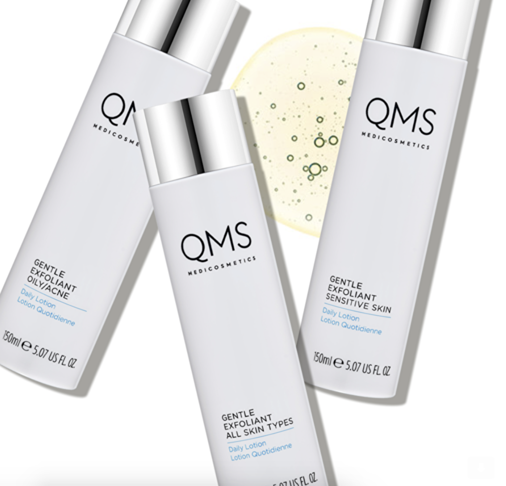 QMS Medicosmetics Gentle Exfoliant Daily Lotions voor normale huid, gevoelige huid en vette/ acné huid.